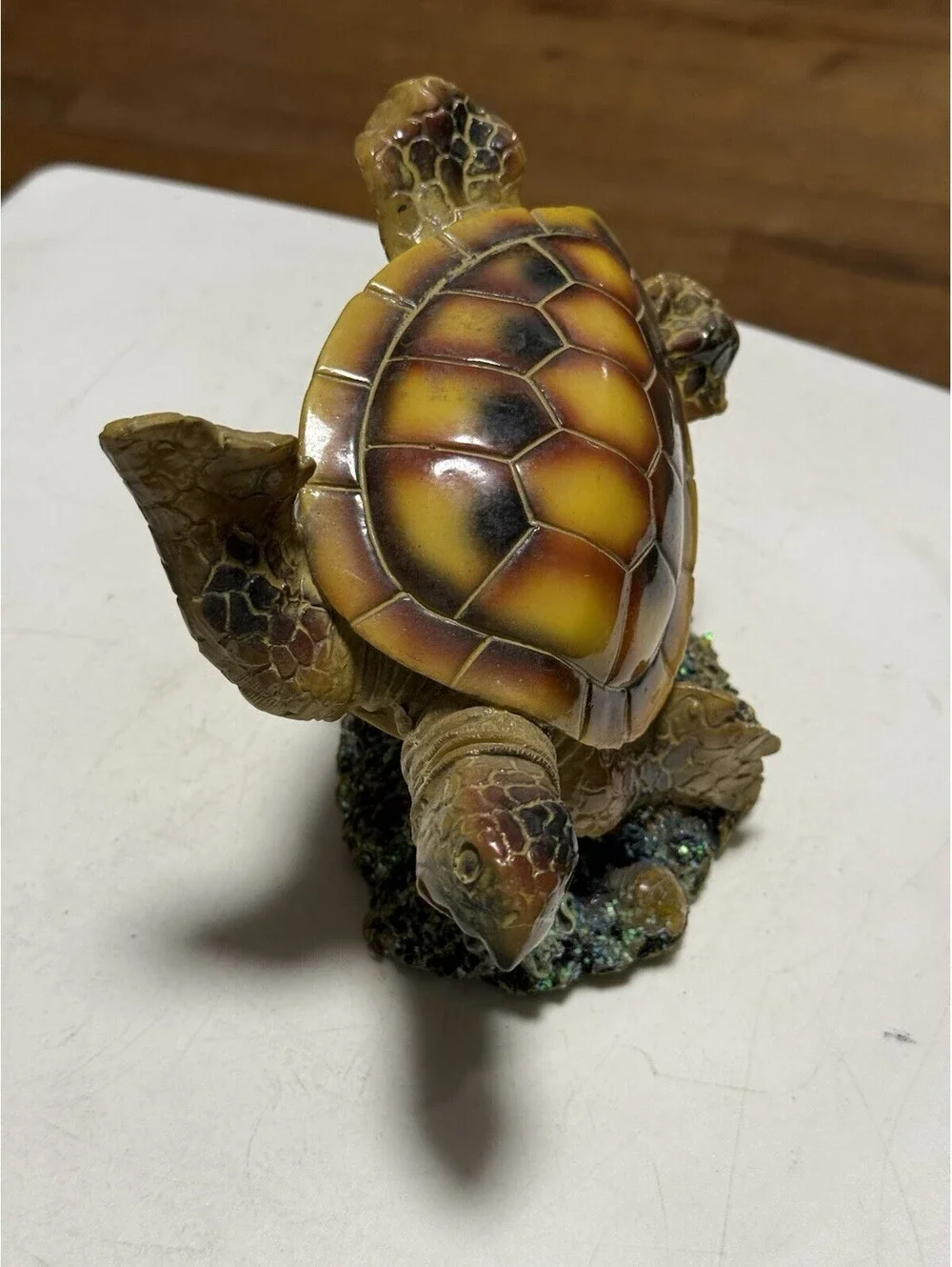 Swimming Sea Turtle Decor - for Aquarium Fish Tank - Resin Decoration, Small ...